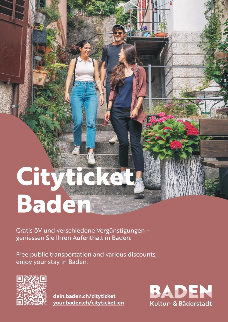 Digital information flyer for the Cityticket Baden with a QR code