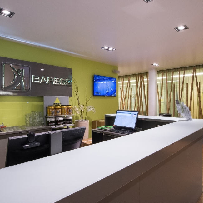 Reception fitness studio