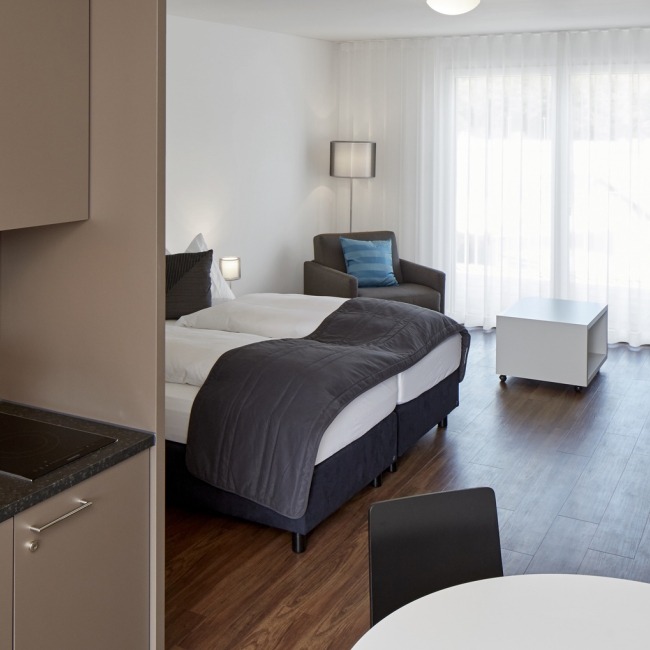 Top-floor room kitchenette